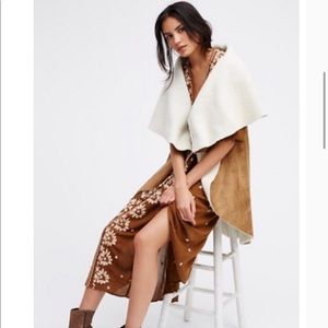 Free People vegan suede Sherpa vest